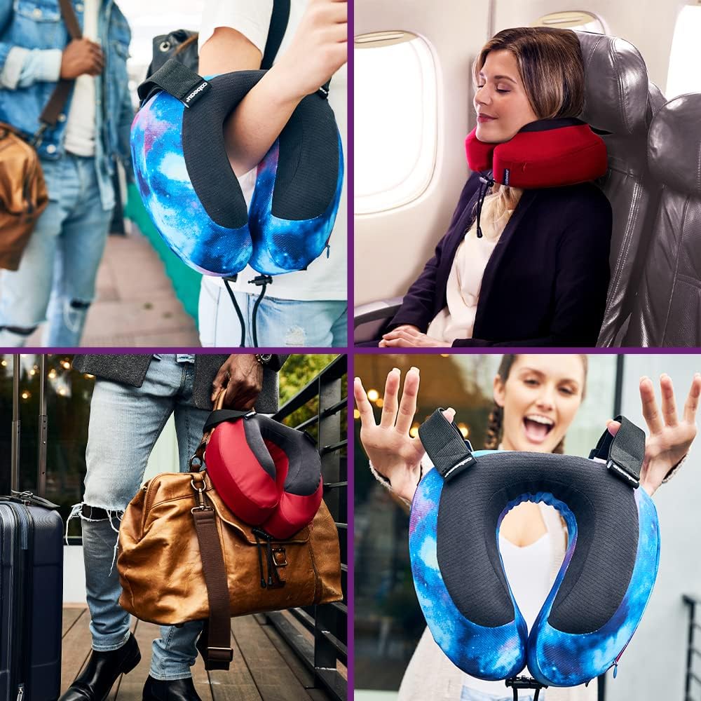 Cabeau Evolution S3 Travel Neck Pillow Memory Foam Neck Support, Adjustable Clasp, and Seat Strap Attachment - Comfort On-The-Go with Carrying Case for Airplane, Train, and Car (Steel Grey) - Image 7