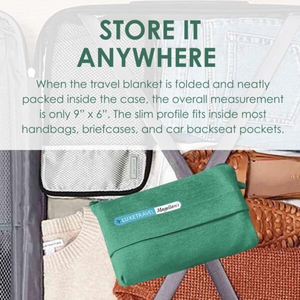 SAGEFINDS Airplane Travel Blanket | Compact Throw Blanket for Camping and Hiking | Converts into a Pillow | Travel Gift | Soft Jersey Knit | Fits in Backpack | Attaches to Luggage | Travel Essential - Image 8