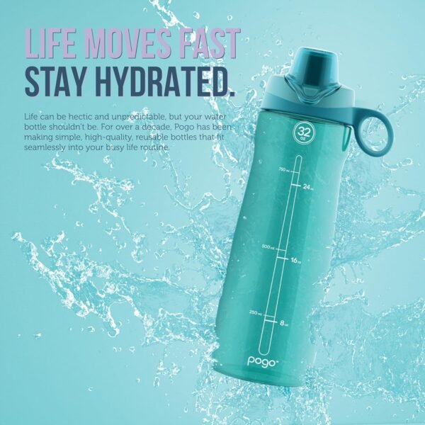 Pogo 18oz Kids Plastic Water Bottle with Straw Lid and Carry Handle, Reusable, BPA Free, Dishwasher Safe, Perfect for Travel, School, Outdoors, and Gym - Image 7
