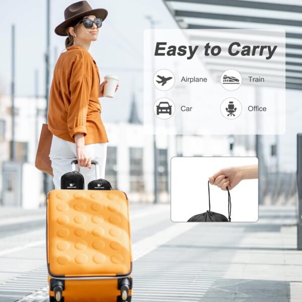 Travel Pillow and Blanket Set for Traveling, Memory Foam Neck Pillow and Soft Blanket Compact, Airplane Travel Essentials Adult with Sleep Mask Earplugs Storage Bag for Plane Car, Grey - Image 9