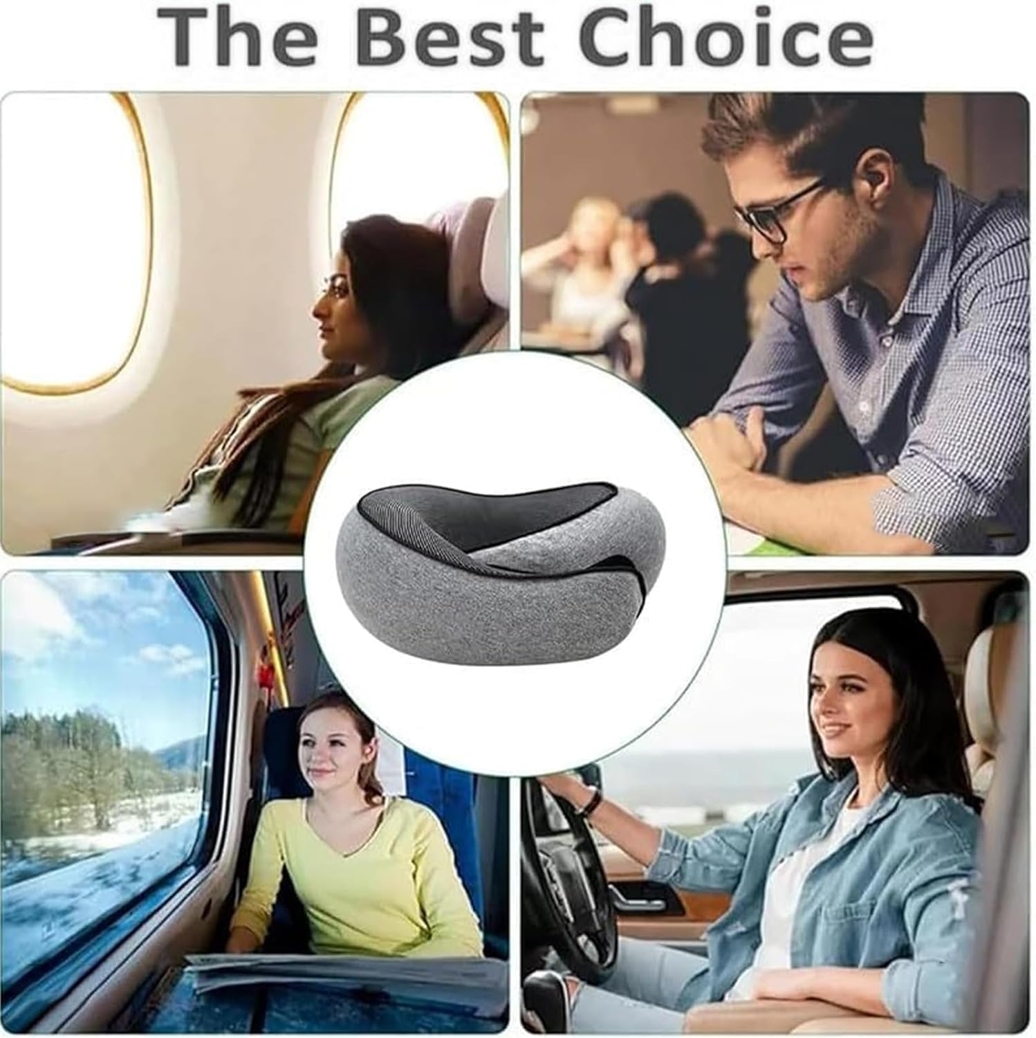 Travel Pillows for Airplanes,2024 New Travel Pillow,Travel Neck Pillow Neck Pillow Airplane Memory Foam Travel Pillow Neck Pillow for Traveling Suitable for Airplanes,Offices and Cars(Black) - Image 5