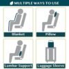 PAVILIA Soft Compact Travel Blanket and Pillow, Foldable Airplane Blanket in Bag, Lightweight Portable Flight Blanket Set with Luggage Strap, Camping Plane Car Home Office Gift Accessories, Teal Blue - Image 7