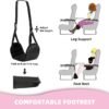 4 in 1 Travel Blanket and Pillow Set with Airplane Footrest - 350 GSM Thick Travel Blanket Airplane Compact with Bag, Inflatable Pillow, Foot Hammock for Plane Travel (Green) - Image 3