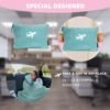4 in 1 Travel Blanket and Pillow Set with Airplane Footrest - 350 GSM Thick Travel Blanket Airplane Compact with Bag, Inflatable Pillow, Foot Hammock for Plane Travel (Green) - Image 6