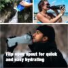 Vapur, Collapsible Water Bottle- 1 Liter, 33 Ounces- Reusable Leak Proof Water Bottles with Carabiner for Working Out, Camping, Backpacking, Hiking, & Travel!, Water Element Anti-Bottle Blue - Image 7