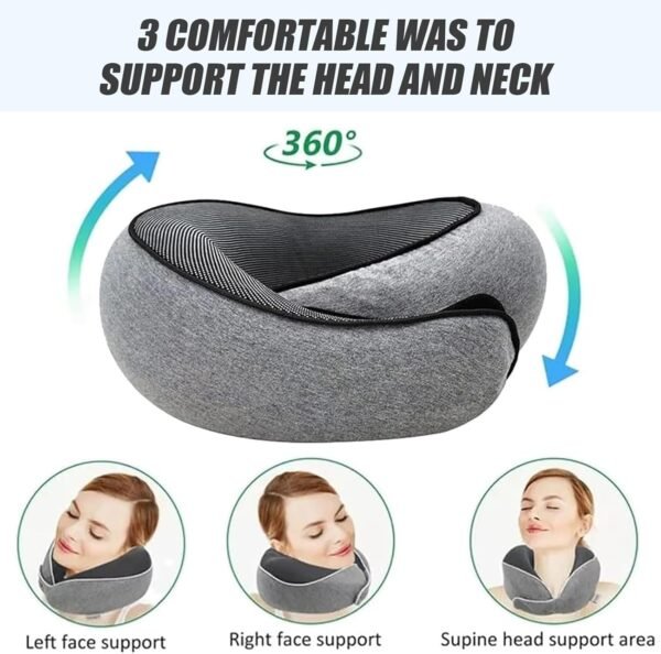 Travel Neck Pillows for Airplanes 2024 New Travel Pillow Neck Travel Pillow Memory Foam Airplane Pillow Soft Airplane Neck Pillow(Light Gray) - Image 2