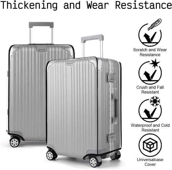 THMNIS 28 Inch Clear PVC Suitcase Cover Protector, Travel Luggage Cover for Wheeled Suitcase - Image 4
