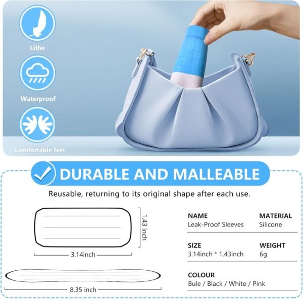 32 Pack Elastic Sleeves for Leak Proofing Travel,Silicone Leak Proof Sleeves for Travel Container in Luggage, Reusable Accessory for Cruise Ship Essentials for Women Men - Image 2