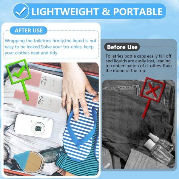 32 Pack Elastic Sleeves for Leak Proofing Travel,Silicone Leak Proof Sleeves for Travel Container in Luggage, Reusable Accessory for Cruise Ship Essentials for Women Men - Image 5