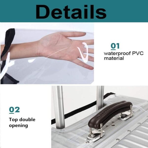 Joyden DUXAA Luggage Protector Suitcase Cover Clear PVC Suitcase Cover Protectors Luggage Cover Waterproof for Wheeled Suitcase Fits Most 20" 22" 24" 26" 28" 30" (30 In)