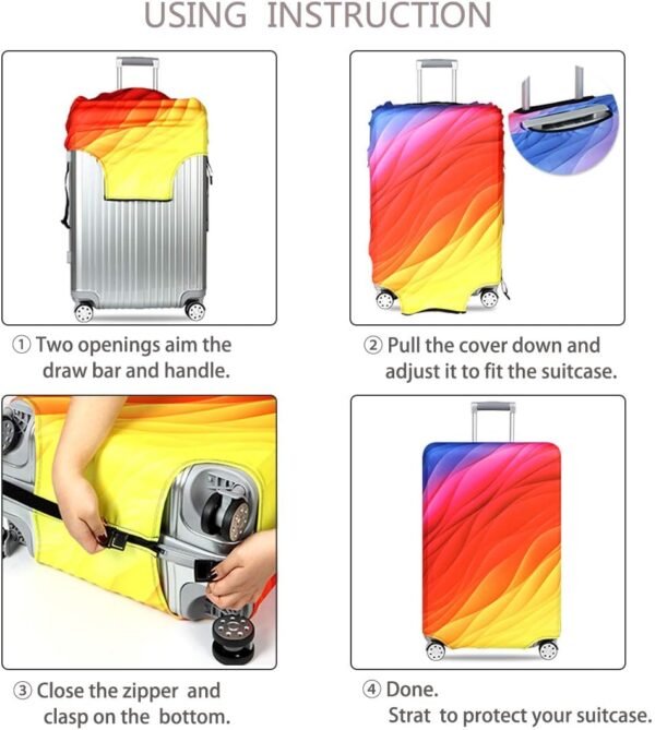 TRAVELKIN Travel Elastic Spandex Suitcase Protector Case, 18/24/28/32 Inch Suitcase Protective Cover, Thickened and Washable Luggage Cover (S(18"-21" luggage), Nebula) - Image 6