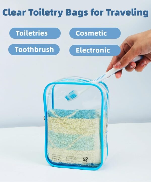 5 Packing Cubes Airplane Quart Size Travel Bag for Toiletries 1 Qt Clear Toiletry Bags for Traveling Tsa Approved Liquid Pouch Carry On 3-1-1 Flight Essentials Women Men International Must Haves - Image 4