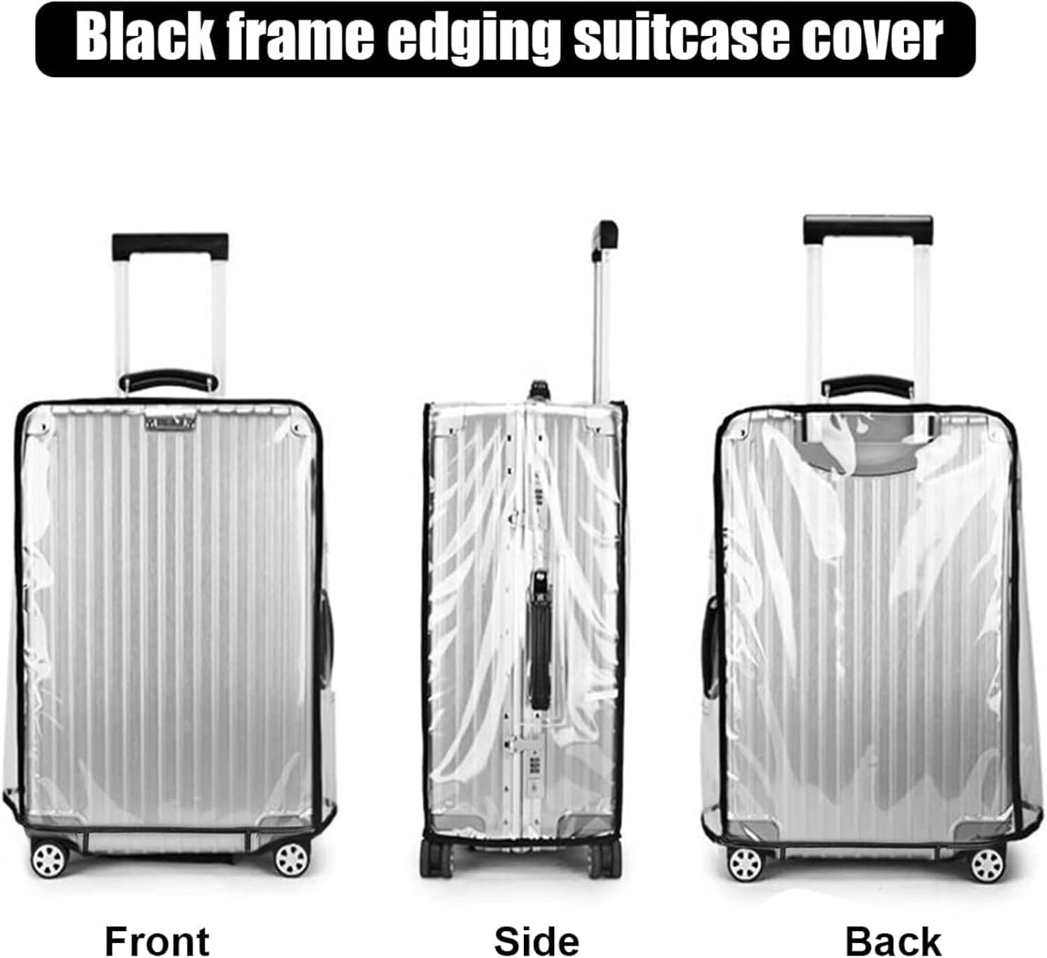 T Tersely Clear PVC Suitcase Cover Protectors 20/24/26/28/30 Inch Suitcase Baggage Covers - Waterproof Dustproof and Anti-Scratch 20-30 Inch Luggage Cover (26inch) - Image 6