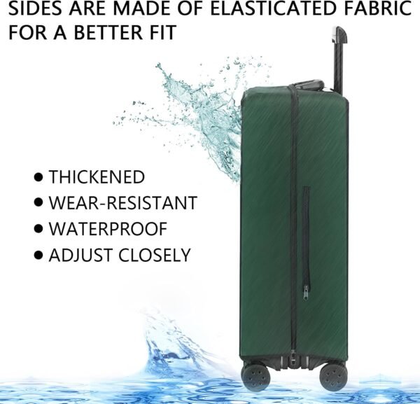 Transparent PVC Suitcase Cover, No Disassembly Required Clear Luggage Protector Suitcase Cover, Waterproof Travel Wrap Luggage Cover Protectors, Luggage Bag for Hard Cover Suitcase (22,Green) - Image 3
