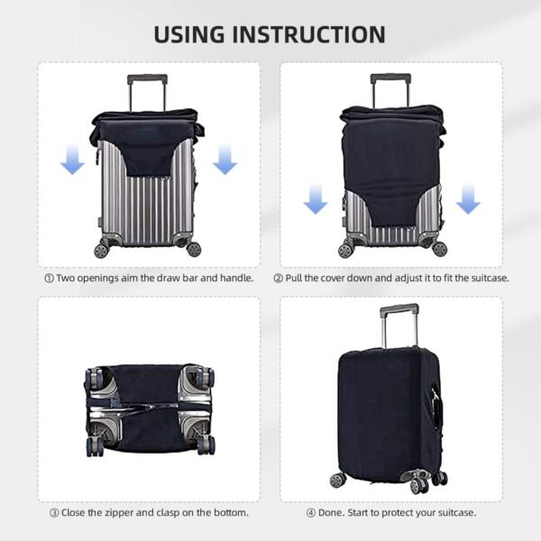 Ocean Sea Beach Palm Leaves Print Luggage Cover Travel Luggage Covers Elastic Washable Suitcase Protector Anti-Scratch Dirt Suitcase Covers Dust-proof Baggage Case Covers Fit 18-32 Inch Luggage - Image 5