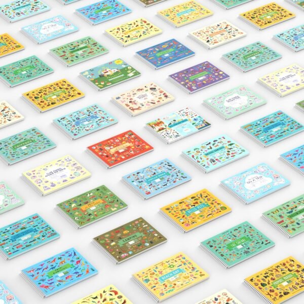 Cars, Trucks, Planes & Trains Sticker Book + Coloring by Cupkin: Innovative Side by Side Sticker Books - Spiral Binding Allows The Car Sticker Book to Lay Flat - Over 500 Car Stickers and 12 Scenes - Image 6