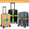 BILIONE 4 Pack Luggage Straps 79" Long Belts Keep Suitcase Secure While Traveling, TSA Approved Add a Bag Premium Accessory for Travel Bag Closure (Blue+Orange+Rose Pink+Green) - Image 3