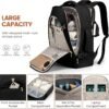 LOVEVOOK Backpack for Traveling on Airplane, Womens Travel Backpack Carry on Flight Approved, 40L Personal Item Backpack Fit 17.3inch Laptop, Black - Image 4