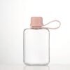Flat Water Bottle Travel Flask Portable 8.2 oz BPA Free Tritan Square Water Bottles Leakproof Slim Small Water Bottle for Purse Travel Pocket Sports Fitness (Pink, 8.2 OZ)