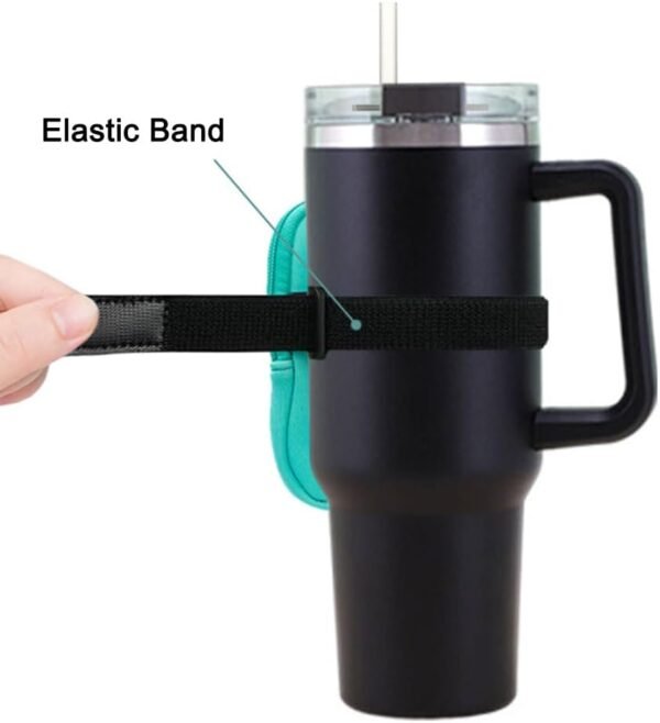 Pilarmuture 2pcs Water Bottle Pouch for Tumbler Mug,Travel Tumbler Mug Pouch,40oz Running Water Bottle Bag for Card Key Wallet Earphone,Versatile Workout Water Bottle Bag for Women Men - Image 5