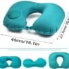 Compact Travel Neck Pillow Lightweight Inflatable U-Shaped Portable Neck Pillow Napping Neck Pillow fits in Purse or Small carryon Bag for Airplanes Car Home Ergonomic Neck or Lumbar Support. - Image 6