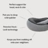 Travel Pillow, Memory Foam Travel Pillow, U-Shaped Pillow for Airplanes, Car, Office, Sleeping Upright (Dark Grey), 15612 - Image 3
