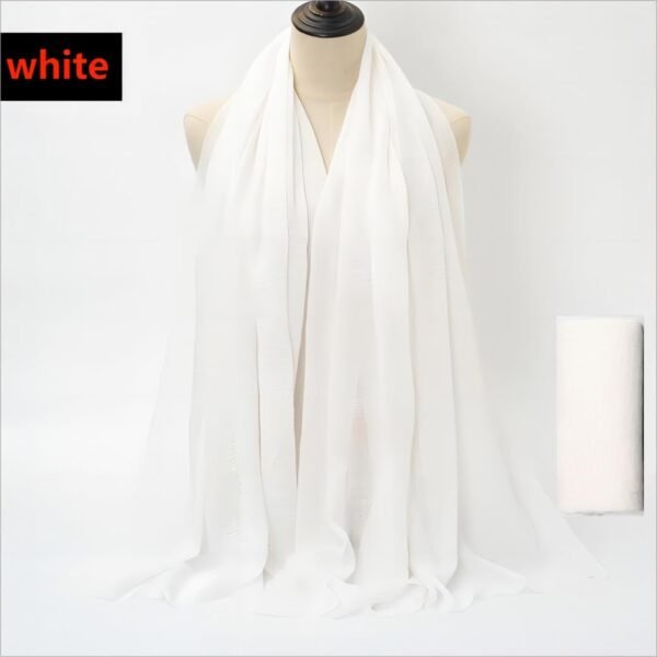 Cotton Blend Crinkle Vintage Soft Scarf with Fringed Edges,linen scarf,shawl,travel scarf - Image 2