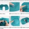 Compact Travel Neck Pillow Lightweight Inflatable U-Shaped Portable Neck Pillow Napping Neck Pillow fits in Purse or Small carryon Bag for Airplanes Car Home Ergonomic Neck or Lumbar Support. - Image 3