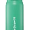 LifeStraw Go Series – Insulated Stainless Steel Water Filter Bottle for Travel and Everyday Use, 24oz Cactus Green