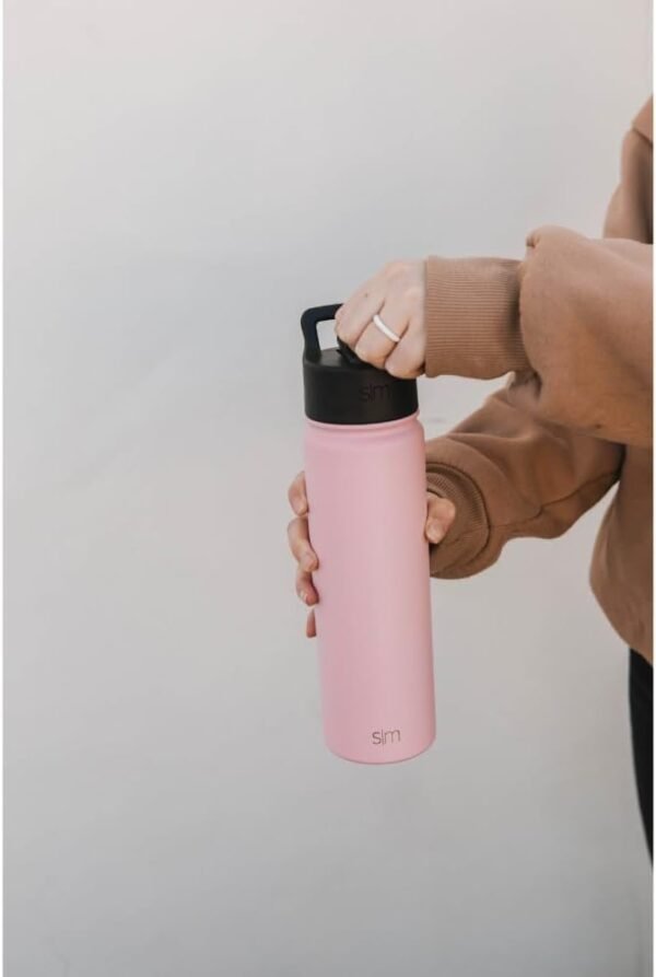 Simple Modern Kids Water Bottle with Straw Lid Vacuum Insulated Stainless Steel Metal Thermos Bottles | Reusable Leak Proof BPA-Free Flask for School | Summit Collection | 18oz, Midnight Black - Image 6