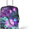Doojoayie Bling Butterfly Luggage Cover Suitcase Protector Fits 18-32 Inch Travel Suitcase Cover Washable Dustproof Anti-Scratch
