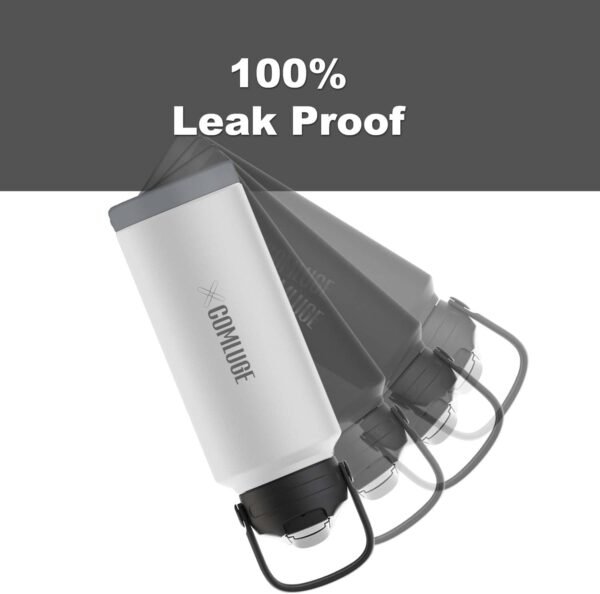 white 32 oz insulated water bottle with straw stainless steel water bottle,double wall,leak proof water bottles with 3 lids,travel,gym mens water bottle(Pearl Grey, 32oz) - Image 4