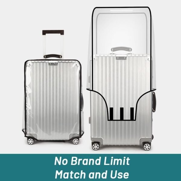 Clear PVC Suitcase Cover - 20 22 24 26 28 30 Inch Waterproof Luggage Protector - Transparent Travel Suitcase Wrap for Wheeled Luggage (26 Inch) - Image 4