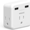 Cruise Essentials, Travel Power Strip with 3 Outlets and 2 USB Ports, Cruise Accessories Must Haves, Travel Essentials, Non Surge Protector for Cruise Ship, Travel, Home Office, ETL Listed, White