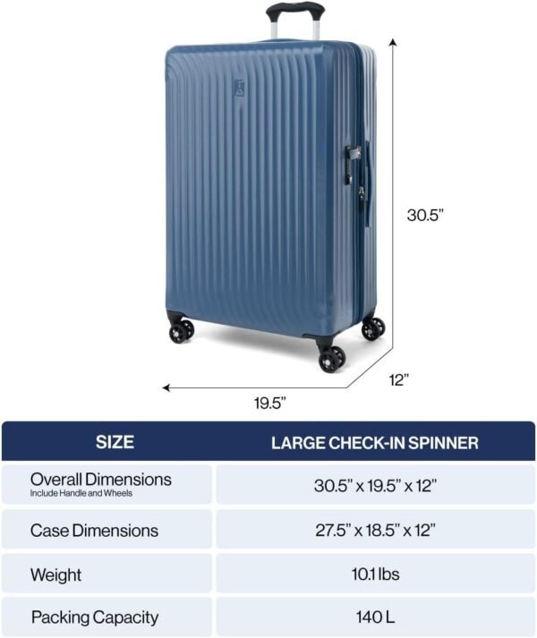 Travelpro Maxlite Air Hardside Expandable Checked Luggage, 8 Spinner Wheels, Lightweight Hard Shell Polycarbonate Suitcase, Black, Checked Large 28-Inch - Image 6