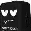Luggage Covers Don't Touch My Suitcase Luggage Protector, Funny Big Eyes Angry Face Black and White Travel Suitcase Cover Elastic Washable Baggage Case Covers for Suitcase 22-24 Inch - Image 2