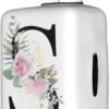 Flower Lette S White Luggage Cover Elastic Washable Stretch Suitcase Protector Anti-Scratch Travel Suitcase Cover for Kid and Adult S (18-21 inch suitcase) - Image 2