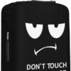 Luggage Covers Don't Touch My Suitcase Luggage Protector, Funny Big Eyes Angry Face Black and White Travel Suitcase Cover Elastic Washable Baggage Case Covers for Suitcase 22-24 Inch - Image 3