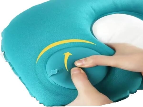 Compact Travel Neck Pillow Lightweight Inflatable U-Shaped Portable Neck Pillow Napping Neck Pillow fits in Purse or Small carryon Bag for Airplanes Car Home Ergonomic Neck or Lumbar Support. - Image 4