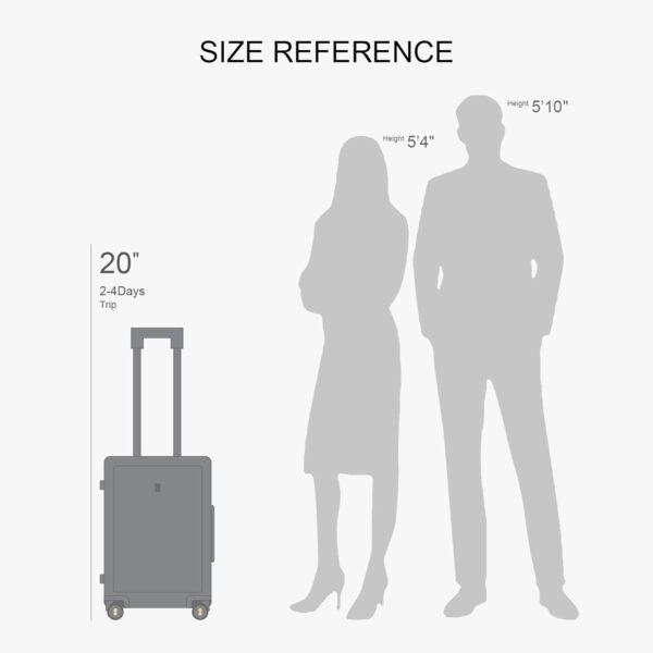 LEVEL8 Hard Shell Carry on Luggage Airline Approved, Carry on Suitcases with Wheels, Lightweight Luminous Textured Travel Luggage, Tsa Approved, 20 Inch Small Carry-On, Black - Image 9
