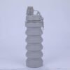 Collapsible Water Bottle for Adults, Boys, Students, Kids, Reusable Silicone Foldable Water Bottles for Travel Camping Hiking, Portable Sports Water Bottle, Gray - Image 8