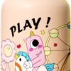 Kids Water Bottle, Pedalla 18 oz Insulated Stainless Steel Water Bottle with Easy Sip Straw and Locking Spout Lid Leak-proof Design Keeps Drinks Cold/Hot Perfect for School Outdoor (Pink)