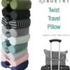 Twist Memory Foam Travel Pillow - Cotton Cover - Travel Bag Included - Adjustable, Bendable Pillow for Neck, Head, Chin, Lumbar and Leg Support (Light Gray) - Image 5