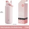 40 oz Insulated Water Bottle with 2-in-1 Straw and Spout Lid, Keep Cold 24H, Leak-Proof, BPA-Free, Double Wall Stainless Steel Water Bottle for Sports, Gym, Travel, and School (Cotton Candy) - Image 5