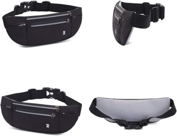 Peicees Fanny Pack with Water Bottle Holder Waist Bag for Men Women Water Resistant Lightweight Reflective Adjustable Running Belt Headphone Bag Travel Pocket for Outdoor Camping Fitness Hiking - Image 6