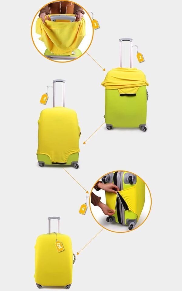 Doojoayie Bling Butterfly Luggage Cover Suitcase Protector Fits 18-32 Inch Travel Suitcase Cover Washable Dustproof Anti-Scratch - Image 5