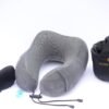 Travel Neck Pillow Memory Foam with Velvet Cover for Relaxing Journeys - Neck Pillow for Airplane,Car,Bus,Train,Comfortably Head Supports, Portable and Washable (Gray) - Image 8