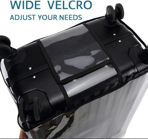 Real Clear Rimless Suitcase Cover - 20 22 24 26 28 30 Inch PVC Transparent Clear Travel Luggage Covers - Waterproof Dustproof Protective Suitcase Protectors (22 Inch) - Image 3