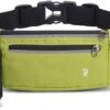 Peicees Fanny Pack with Water Bottle Holder Waist Bag for Men Women Water Resistant Lightweight Reflective Adjustable Running Belt Headphone Bag Travel Pocket for Outdoor Camping Fitness Hiking