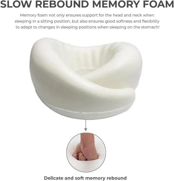 2024 New Neck Pillow, Travel Neck Pillow, 360° Travel Neck Pillows for Airplanes, Neck Pillow for Traveling, Aircraft Memory Foam Travel Neck Pillow (Gray) - Image 5